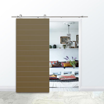 80'' Hollow Paneled Painted without Installation Hardware Kit Barn Door