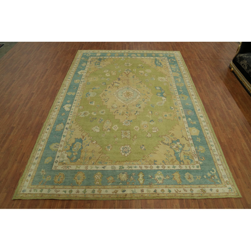 Tapis turc vert Oushak 10 x 14