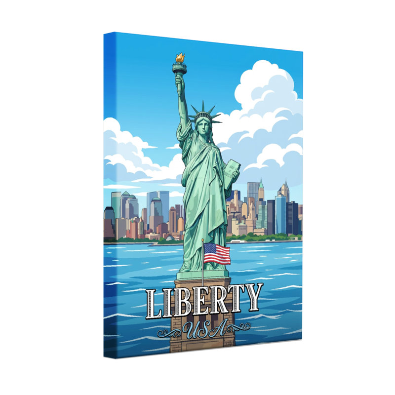 Statue Liberty Scenic & Cityscapes New York Skyline Water Flag États-Unis