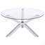 Table basse chromée en verre trempé
