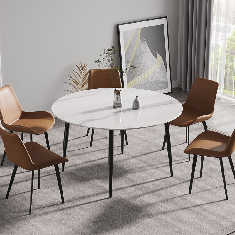 Table de salle à manger Bafra, L 53,15 po x l 53,15 po, Noir