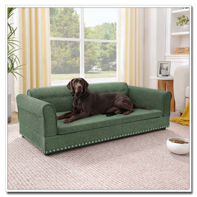 Elegant Modern Linen Fabric Oversized Pet Sofa