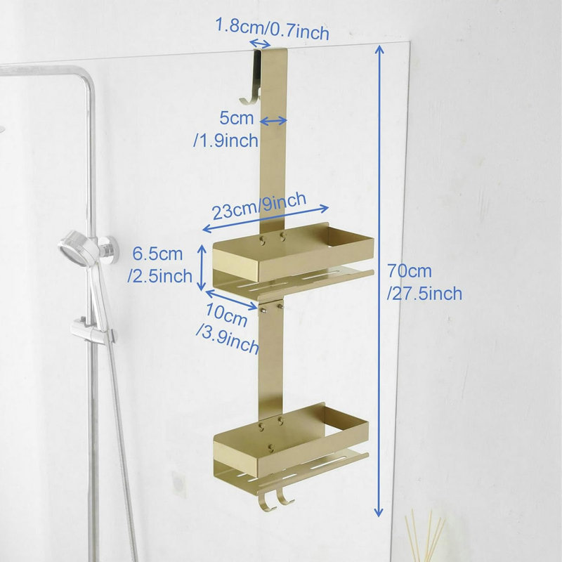 Over-the-Door Stainless Steel Shower Caddy