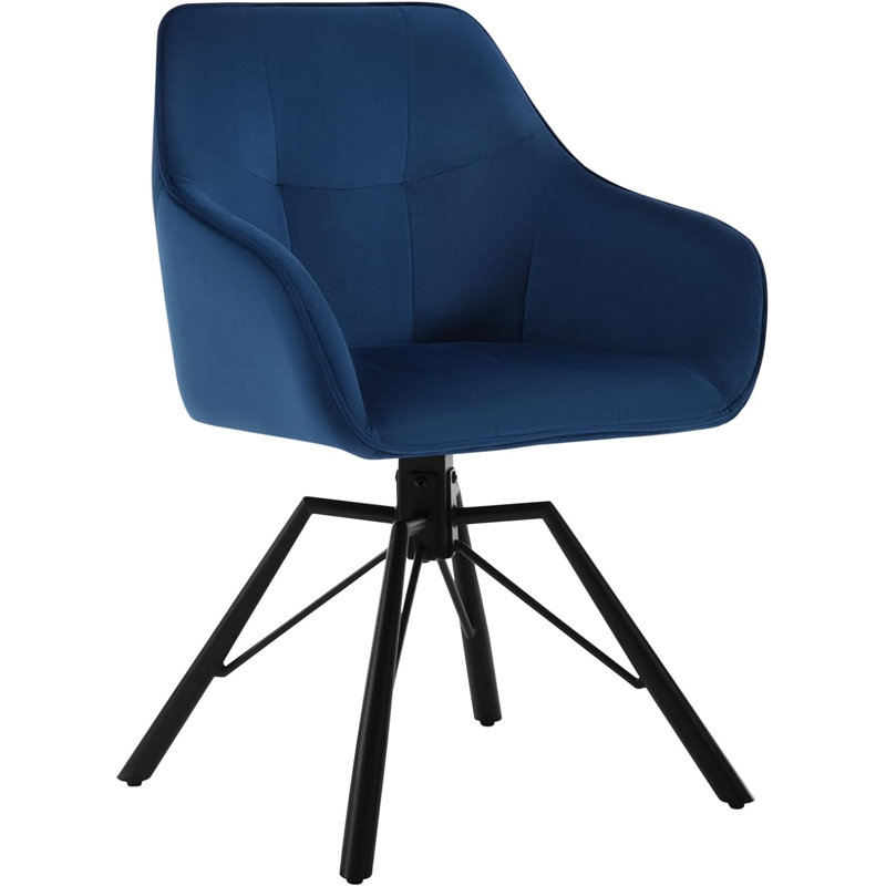 Alliene 48cm H Velvet Upholstered Armchair, 1, Blue
