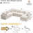 Convertible 7-Seat Sectional Sofa With Ottoman, 139" Wide, No-Assembly Cloud-Style Design, High-Density Boneless Compression Foam, White-1036420524