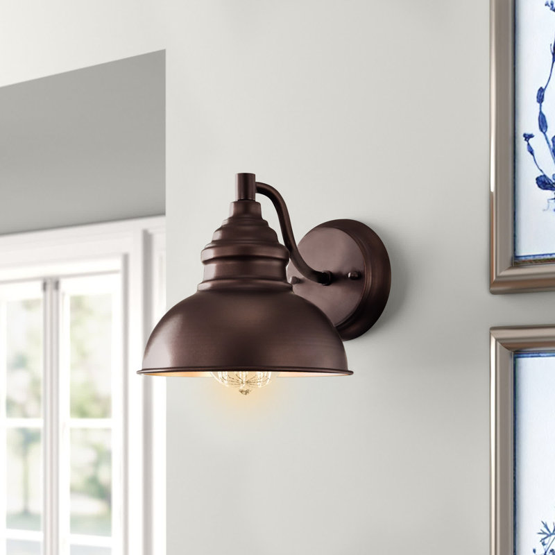 Lund Steel Armed Sconce, Bronze