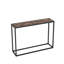 Console étroite, table de vestibule industrielle haut de gamme enveloppée - table d'entrée brune et noire pour petits espaces