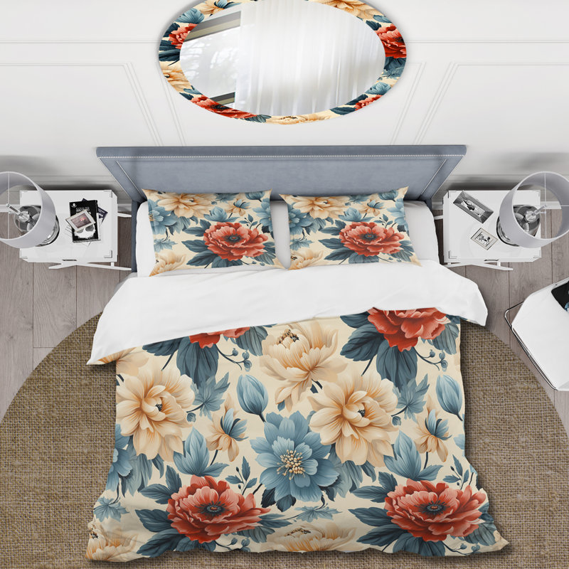 Ensemble de housse de couette Boho Victorian Fusion Victorian, Housse de couette pour grand lit et 2 taies décor
