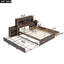 Lit plateforme pleine grandeur avec tablettes coulissantes, lit gigogne simple et 2 tiroirs-1067272920