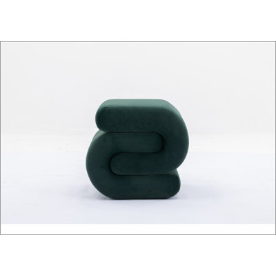 017s-S-shape Velvet Fabric Ottoman Makeup Stool Footstool