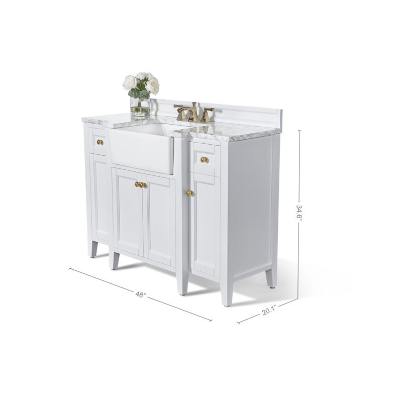 Adeline 48'' W Single Vanity, White