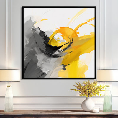 Fragments de sentiment jaune et gris II - art mural paysage urbain