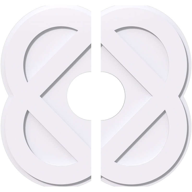Médaillon de plafond contemporain en PVC de qualité architecturale Charlotte, H 1 po x l 18 po x P 18 po
