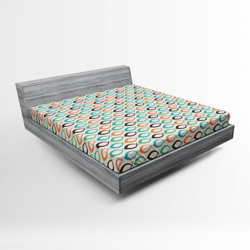 Microfiber Geometric Fitted Sheet, Full Fitted Sheet