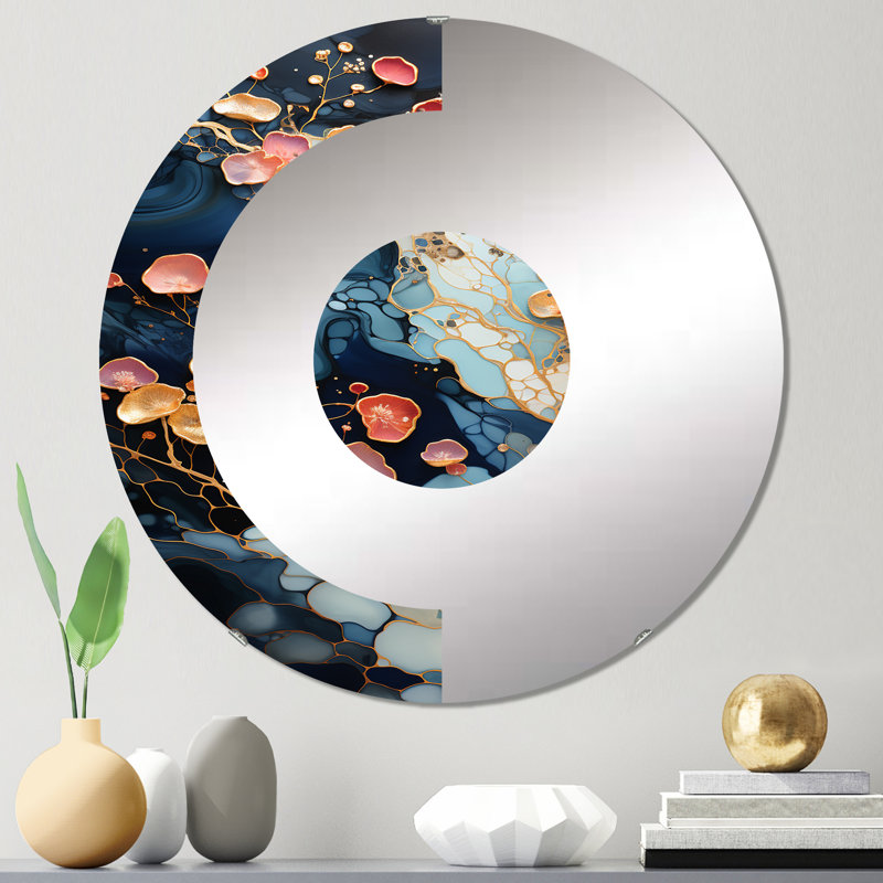 Yaning - Miroir mural demi-cercle, 23,6 po x 23,6 po