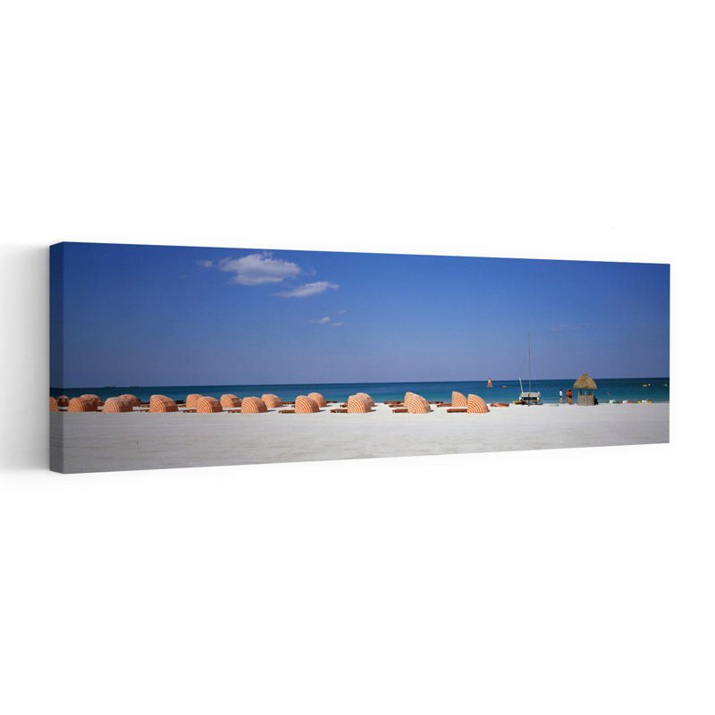 Beach Scene Miami Florida USA by Collezione Panoramica - Wrapped Canvas Panoramic Print, 30.48 cm H x 91.44 cm W