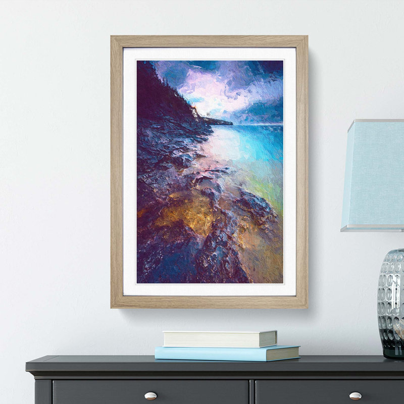 Georgian Bay in Canada - Picture Frame Painting Print, 48cm H x 36cm W x 2cm D, Oak Framed
