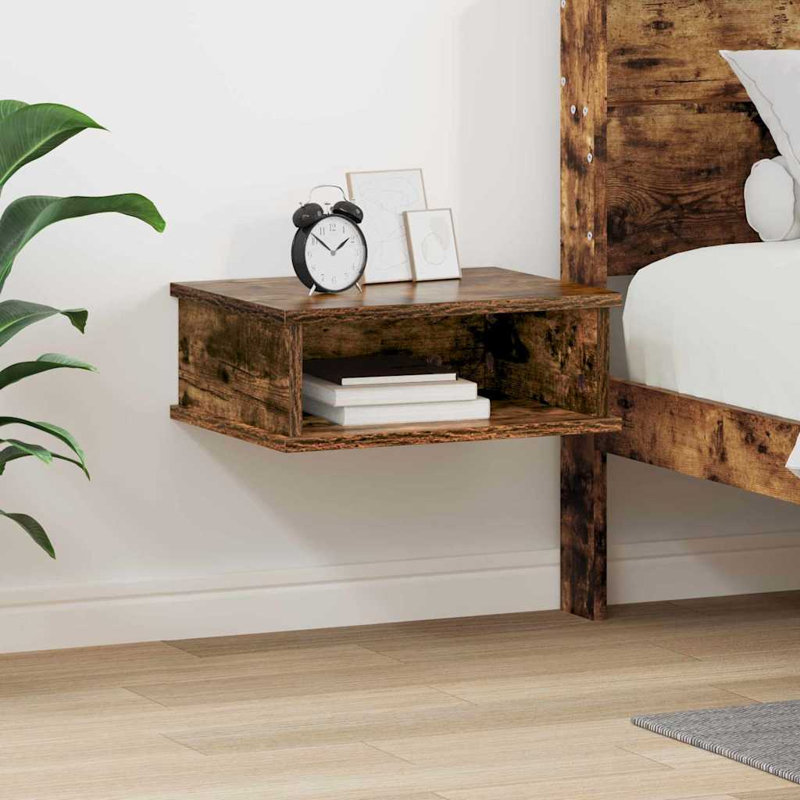40cm W Manufactured Wood Bedside Table, Walnut