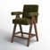 Brittnie 25.5" Full Back Walnut Wood Upholstered Counter Stool With Arms