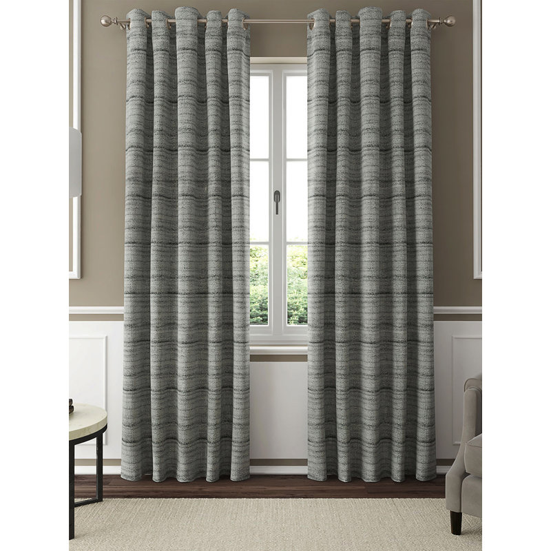 Paire de rideaux obscurcissant avec œillets SILK, Gris