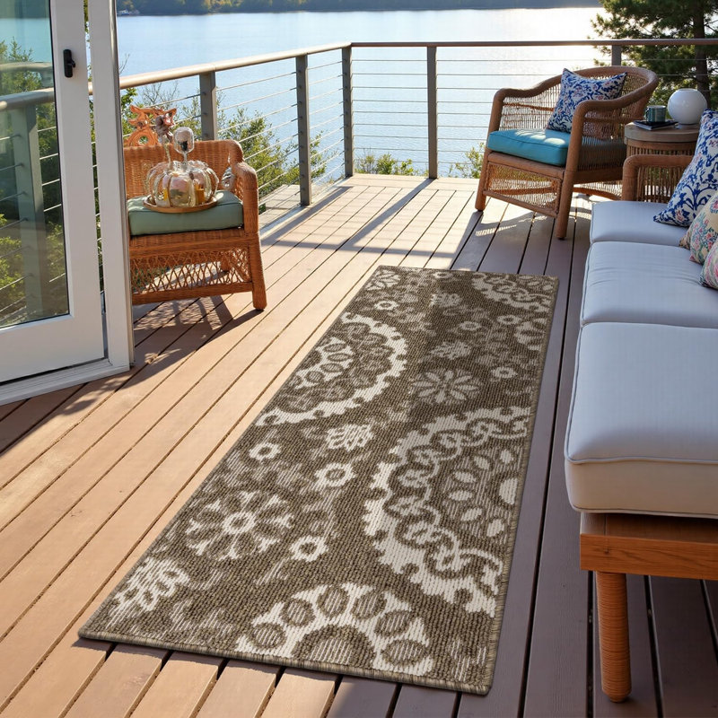 24"Wide Scratch-resistant Kitchen Mats (Set of 3), Brown 