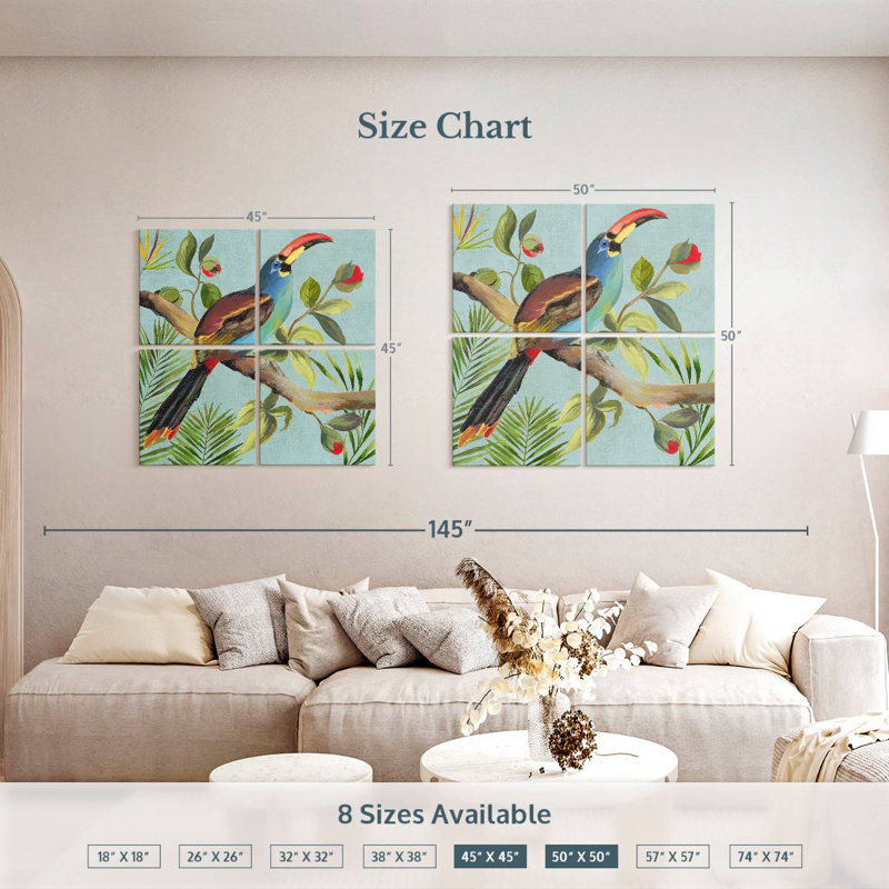 Brampt Paradise Toucan I, 50" H x 50" W