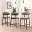 Upholstered Counter Stool with Solid Wood Frame-123848575