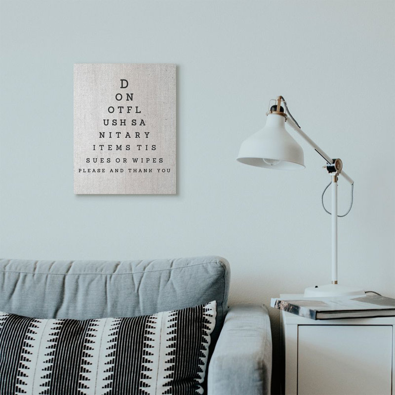 «Eye Chart» par Daphne Polselli - Art textuel, Toile tendue, H 20 po x l 16 po x P 1,5 po