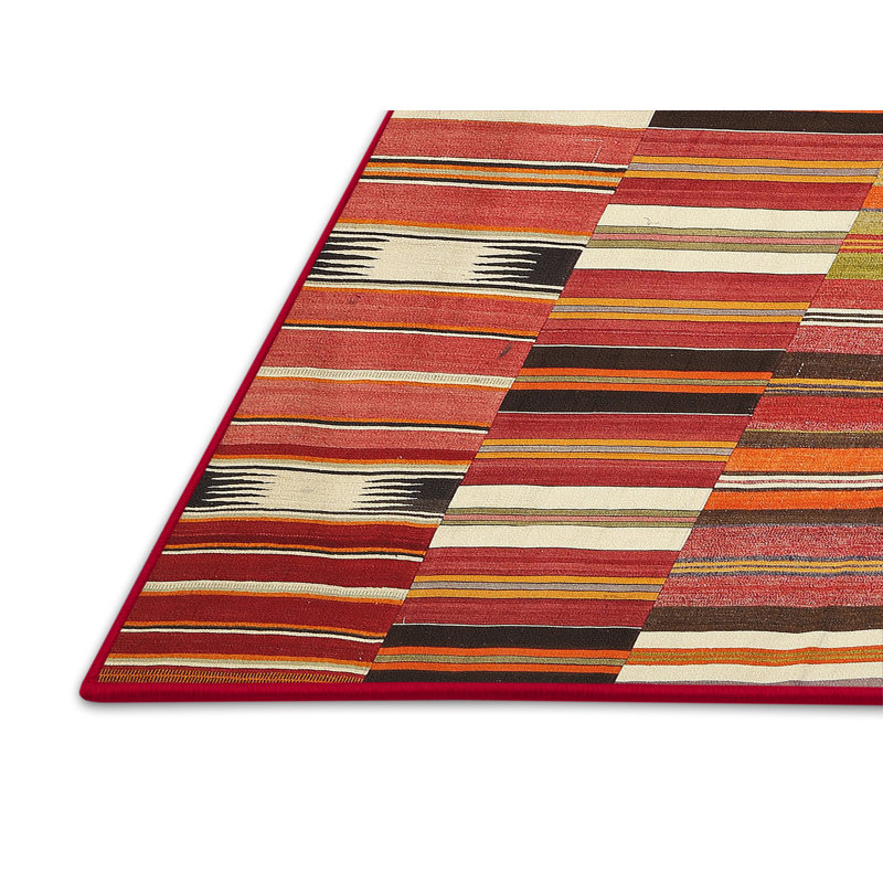 Tapis de zone rouge contemporaine, Rectangle 5 pi x 7 pi