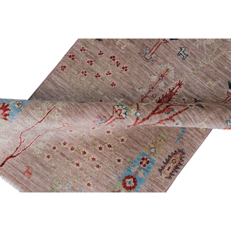 High-Quality Hand-Knotted Pink And Red Area Rug