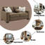 Causeuse en suède avec 3 coussins Darya