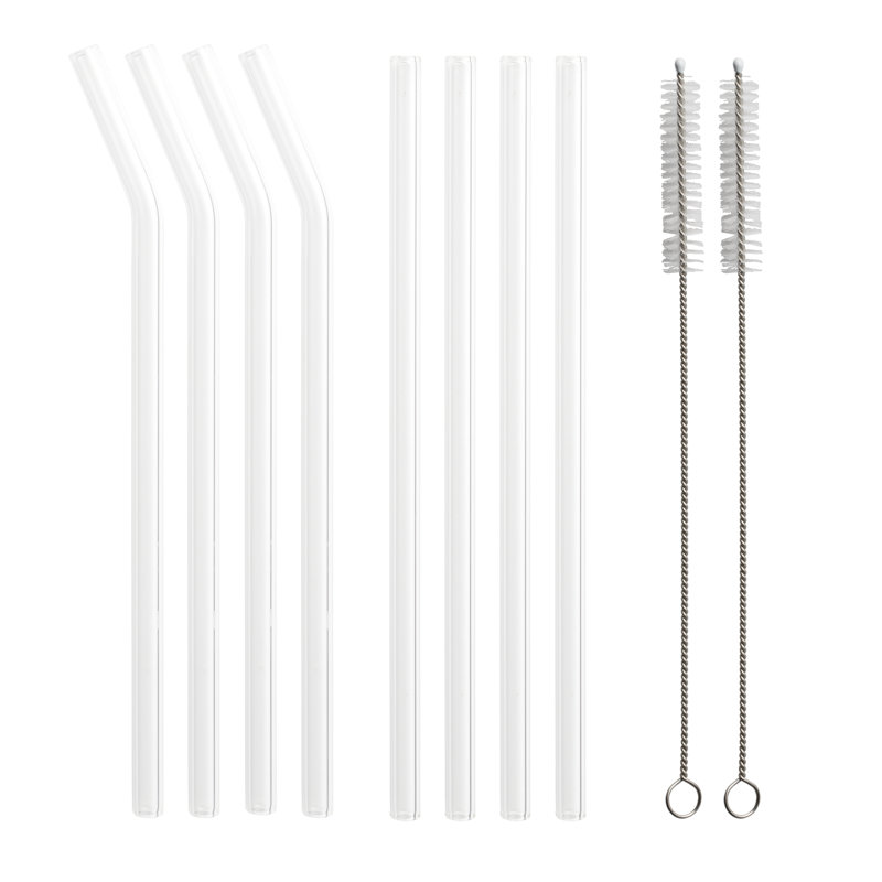 Ensemble de 10 pailles en verre borosilicaté Galateo Vetro