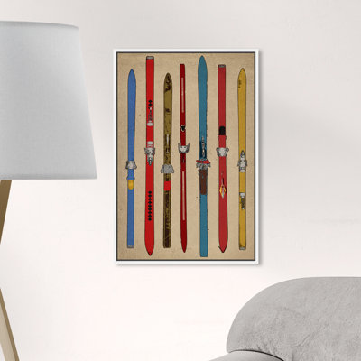« Sports and Teams Vintage Skis II » - reproduction d'art graphique sur toile
