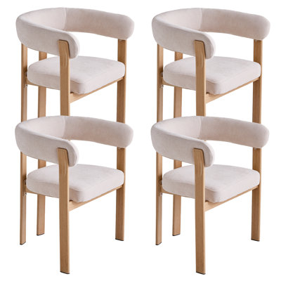 Linen Blend Upholstered Upholstered Back Armchair
