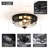 Modern 3-Light Flush Mount Ceiling Light with Hammer Patterned Glass Shade-127658760