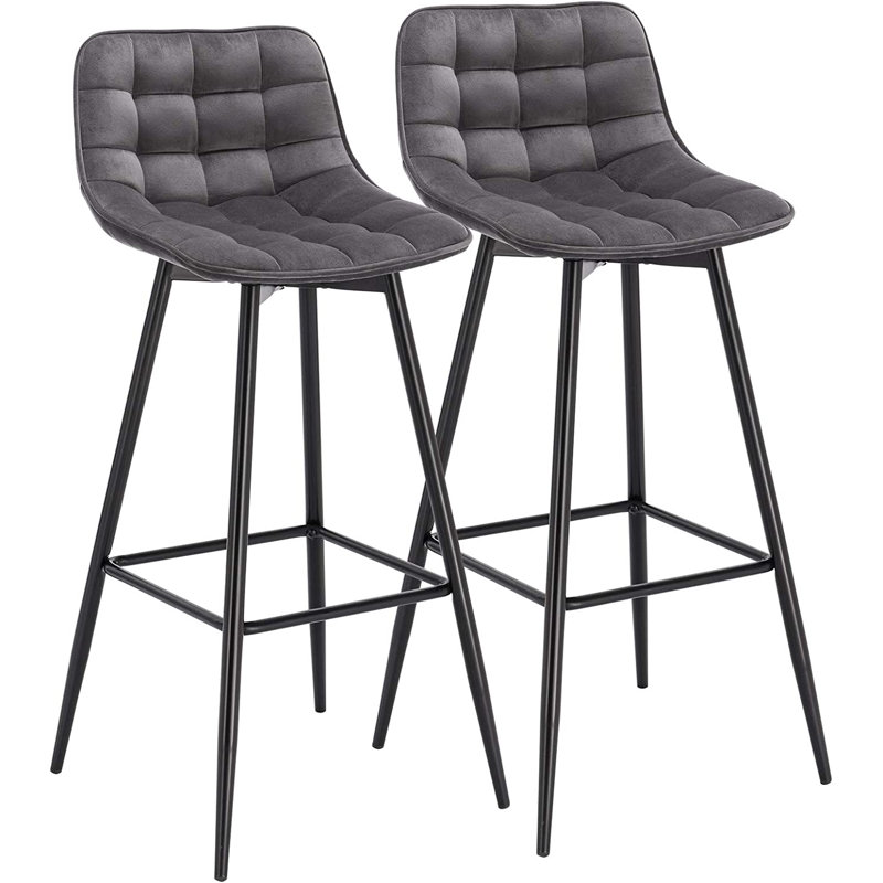 Heyman Upholstered Counter Stool, Dark Grey