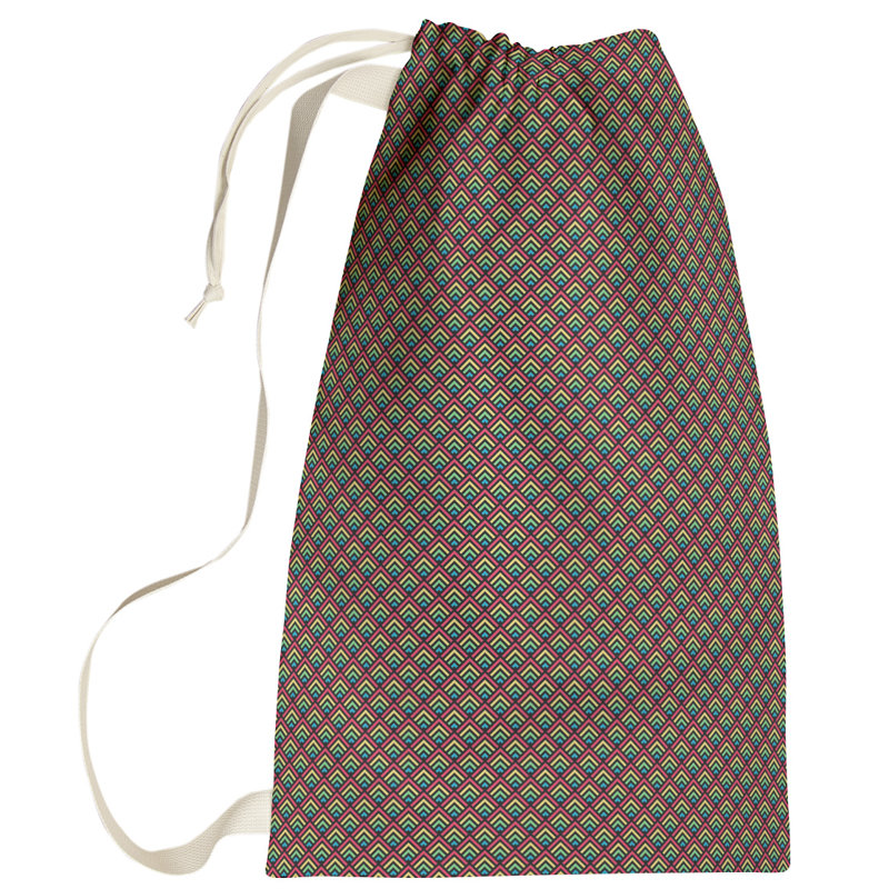 Sac à linge géométrique arc-en-ciel, Petit (H 64 po x l 20 po x P 1,5 po), Noir