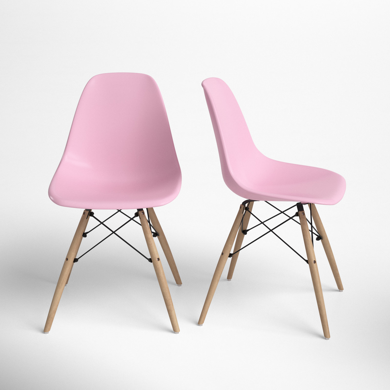 Jordan Dining Chair, Pink, Natural