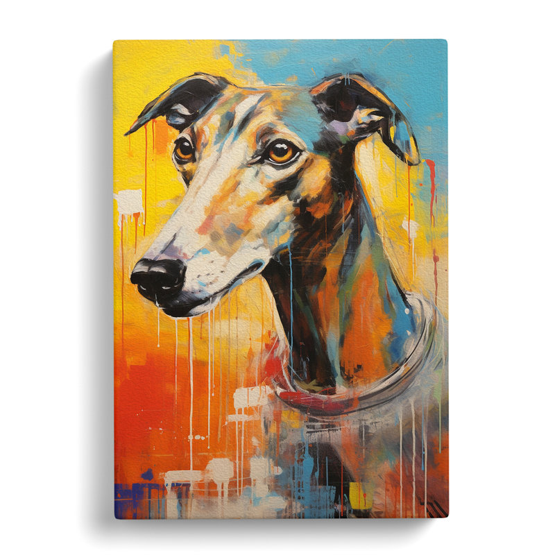 Greyhound Action - Wrapped Canvas, 76cm H x 50cm W x 3cm D