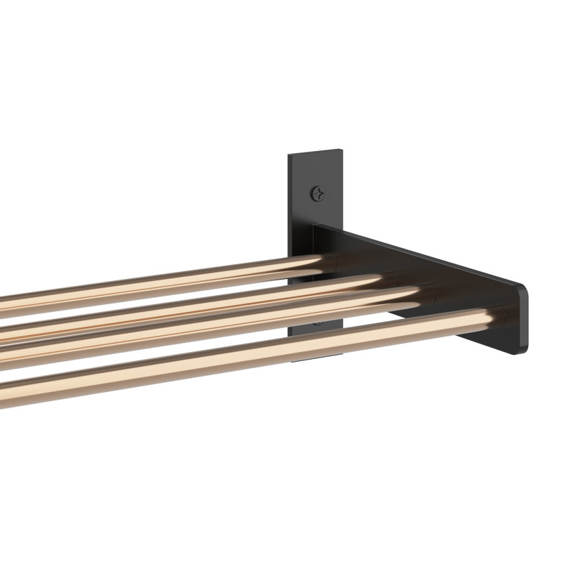 Support à vin industriel en chrome et noir mat Abbie-Marie pour 18 bouteilles - H 45 po x l 14,75 po, Chrome