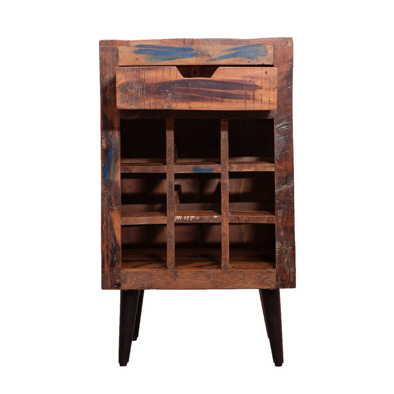 Solid Wood Wine Bottle Rack Brown