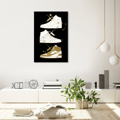 Collection Golden Sneaker - impression sur toile