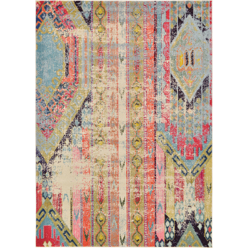Indira Washable Geometric Indoor Rug, Rectangle 7' x 10'
