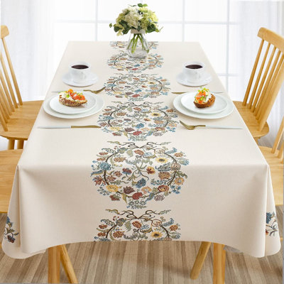 Nappes imperméables rectangulaires en vinyle 78 x 54 pouces | Nappe en plastique robuste résistante à l'huile et anti-dégâts, housse de table en PVC facile à nettoyer pour une utilisation intérieure et extérieure printanière