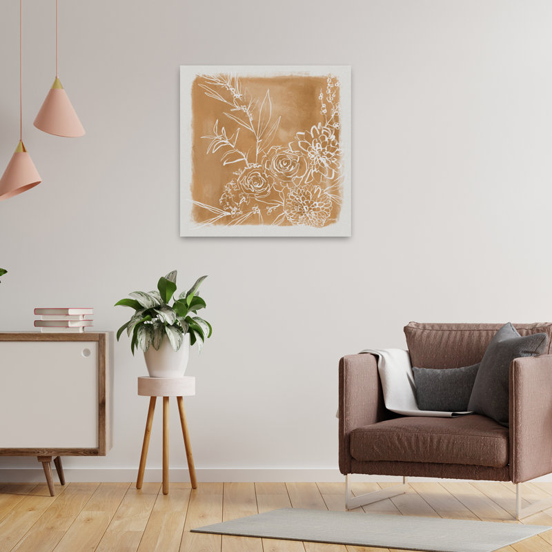 Art floral contemporain, H 24 po x l 24 po