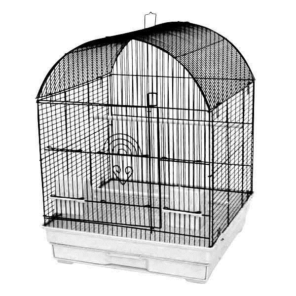 Cage à couvercle arrondi 18 po x 18 po Cecilio, Anthracite