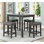 Transitional Counter Dining Set, 36-Inch Square Dining Table With 4 Tufted Counter Height Stools