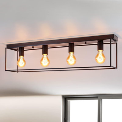 4-Light Square Frame Flush Mount
