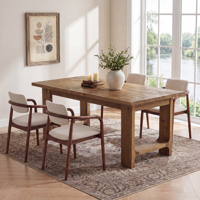 63" Solid Wood Dining Table