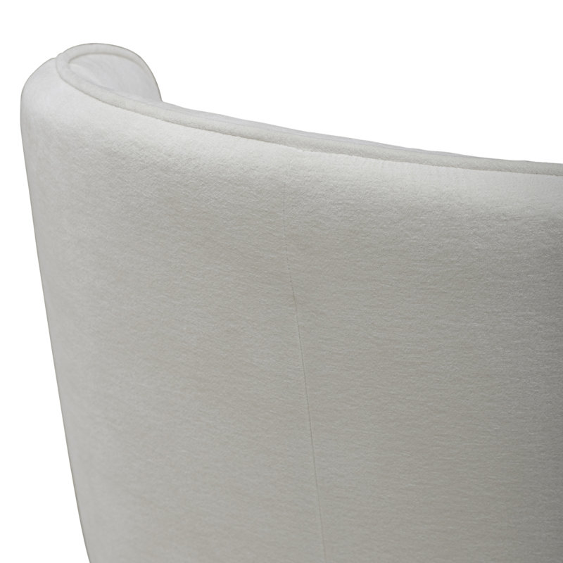 Faouzi Accent Dining Chair W/ Casters, Ivory Polyester